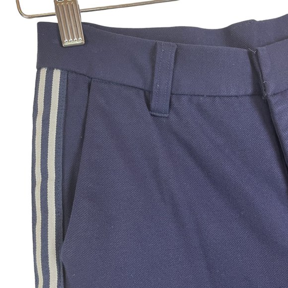 KUT FROM THE KLOTH NAVY BLUE SAWYER SIDE STRIPE CROPPED TROUSERS PANTS SIZE O - Picture 6 of 12